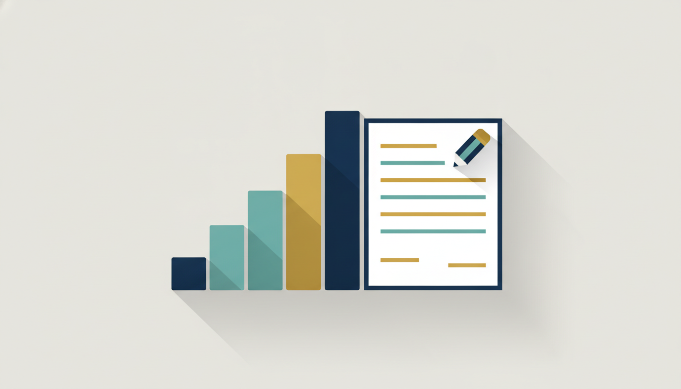 Illustration d'une courbe ascendante et d'un document contractuel